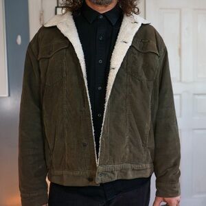 Wrangler Western Wear Wool Lined Corduroy Bomber Jacket